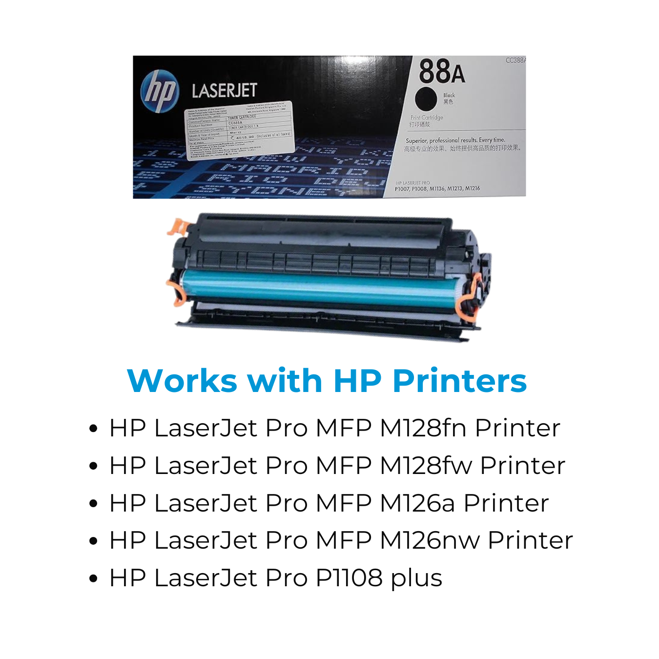 HP 88A Black Original LaserJet Toner Cartridge (CC388A) | hp 88a toner cartridge | cc388a toner cartridge | hp cc388a toner cartridge - Image 4
