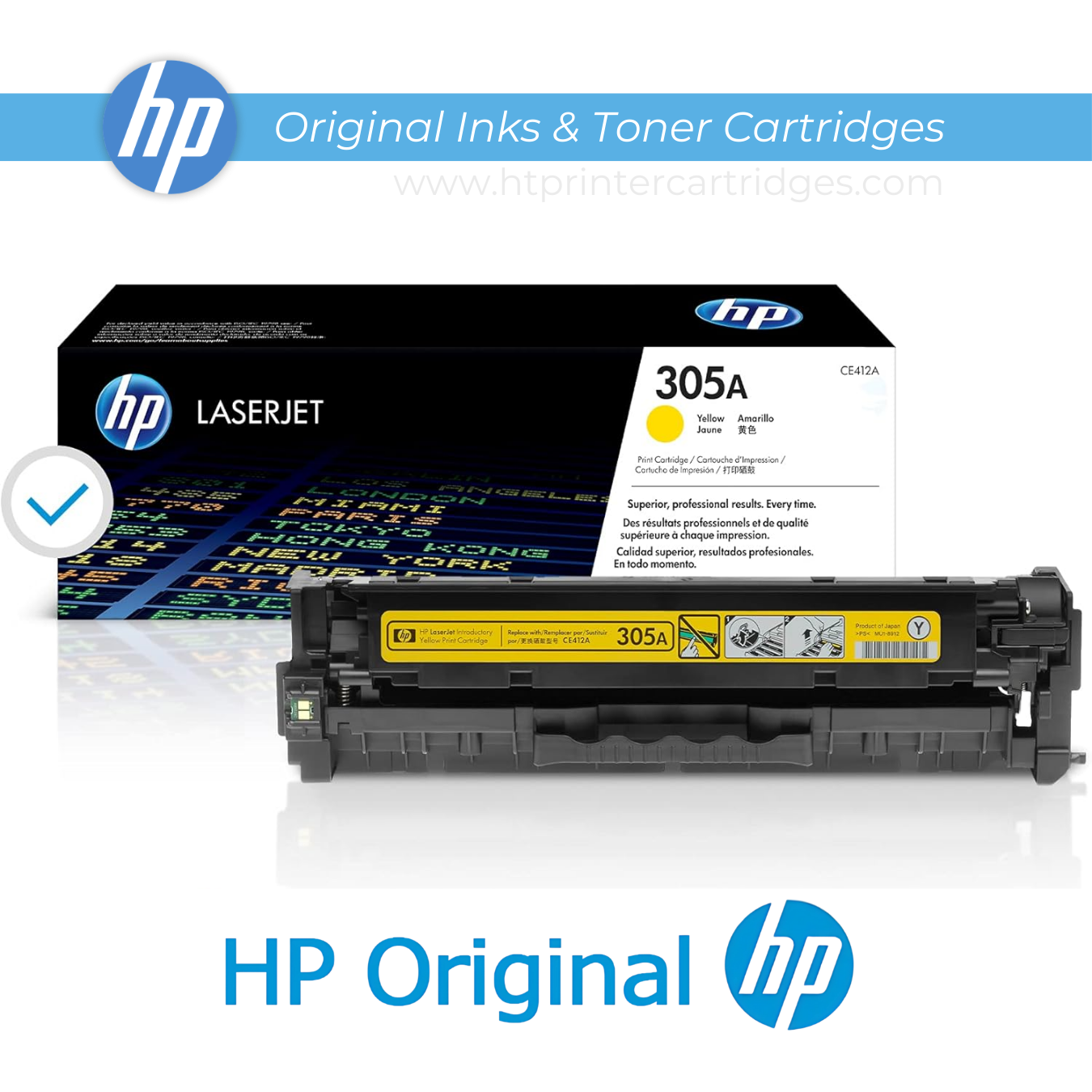 HP 305A Yellow Original LaserJet Toner Cartridge – (CE412A)