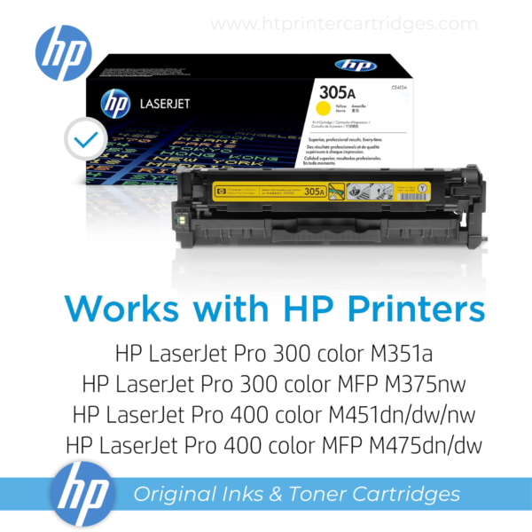 HP 305A Yellow Original LaserJet Toner Cartridge - (CE412A)_4