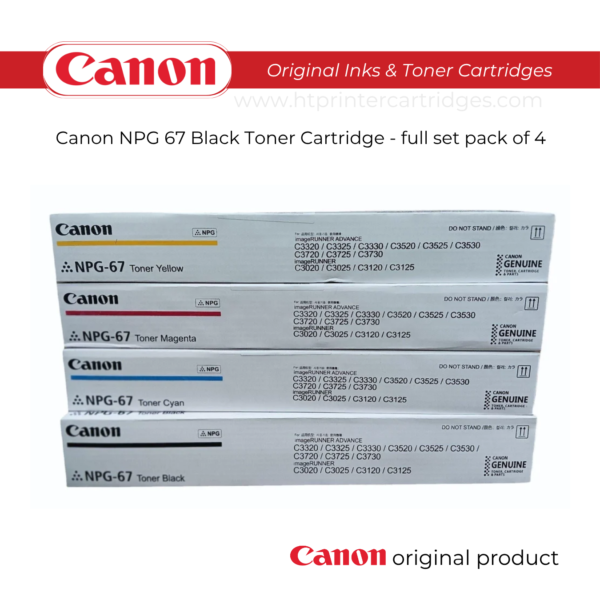 Canon NPG 67 Black Toner Cartridge - full set pack of 4